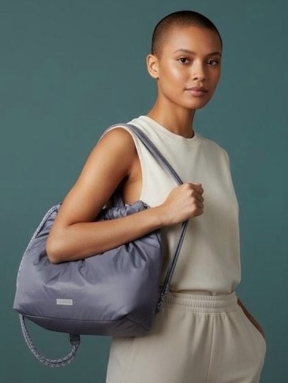 WILDFOX 💋 Puffy Drawstring Backpack Should Bag (Blue-Gray 🩶💙)